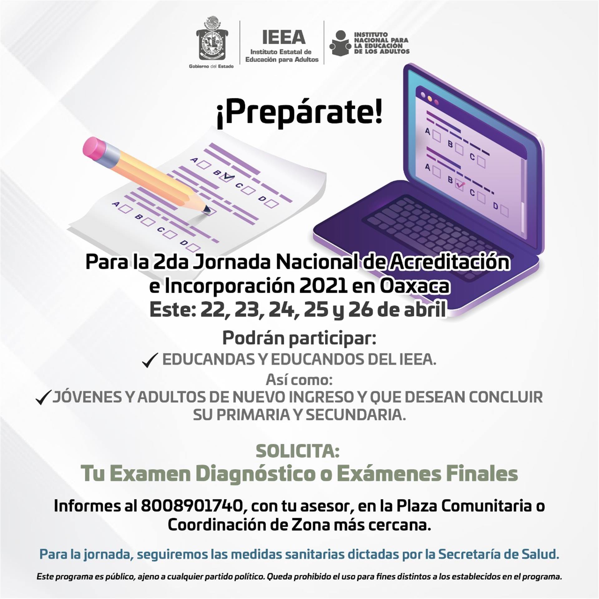 Concluye tu primaria o secundaria con la Segunda Jornada Nacional de Acreditación e Incorporación