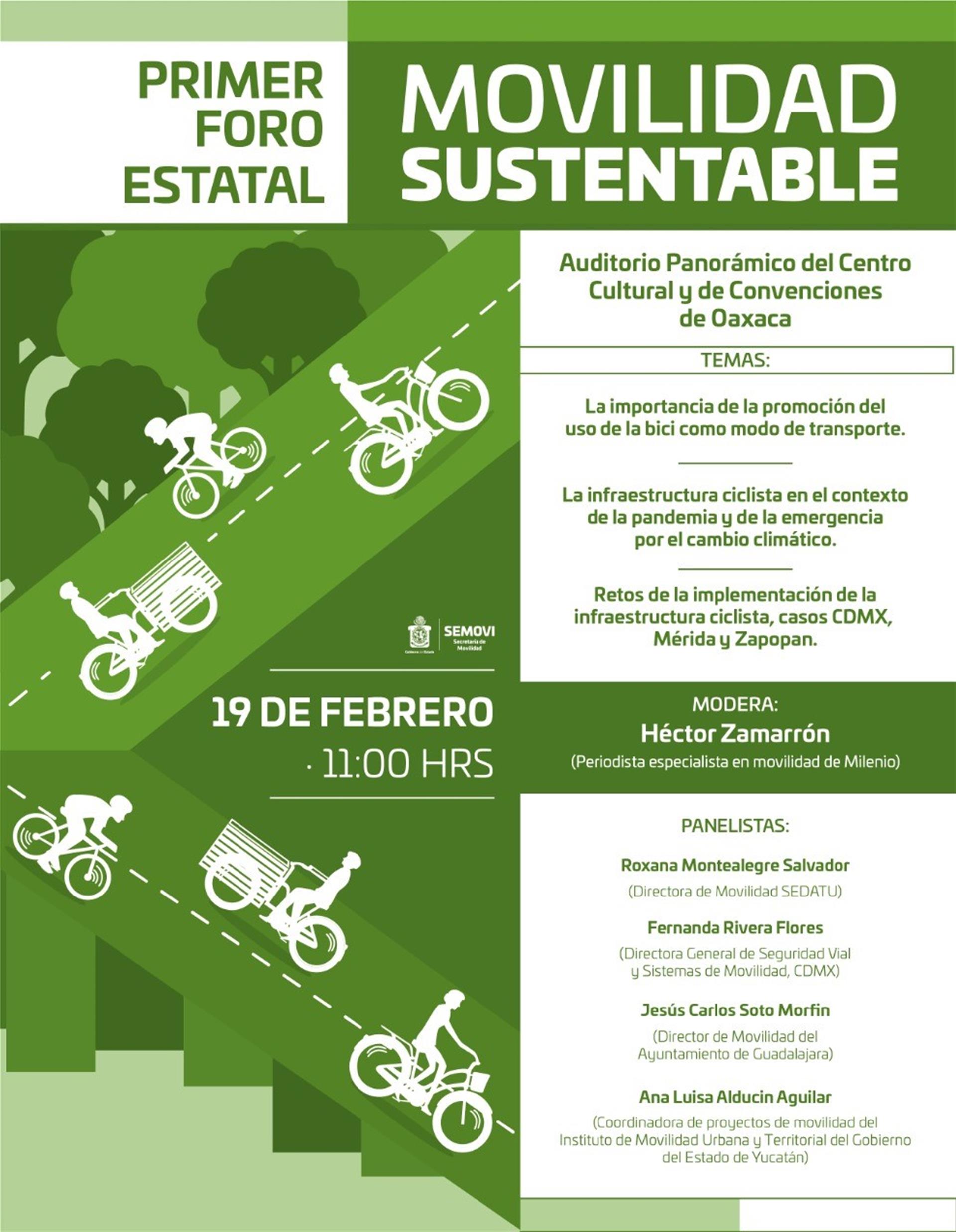 Invitan al primer foro estatal de movilidad sustentable “Retos de la Zona Metropolitana de Oaxaca”