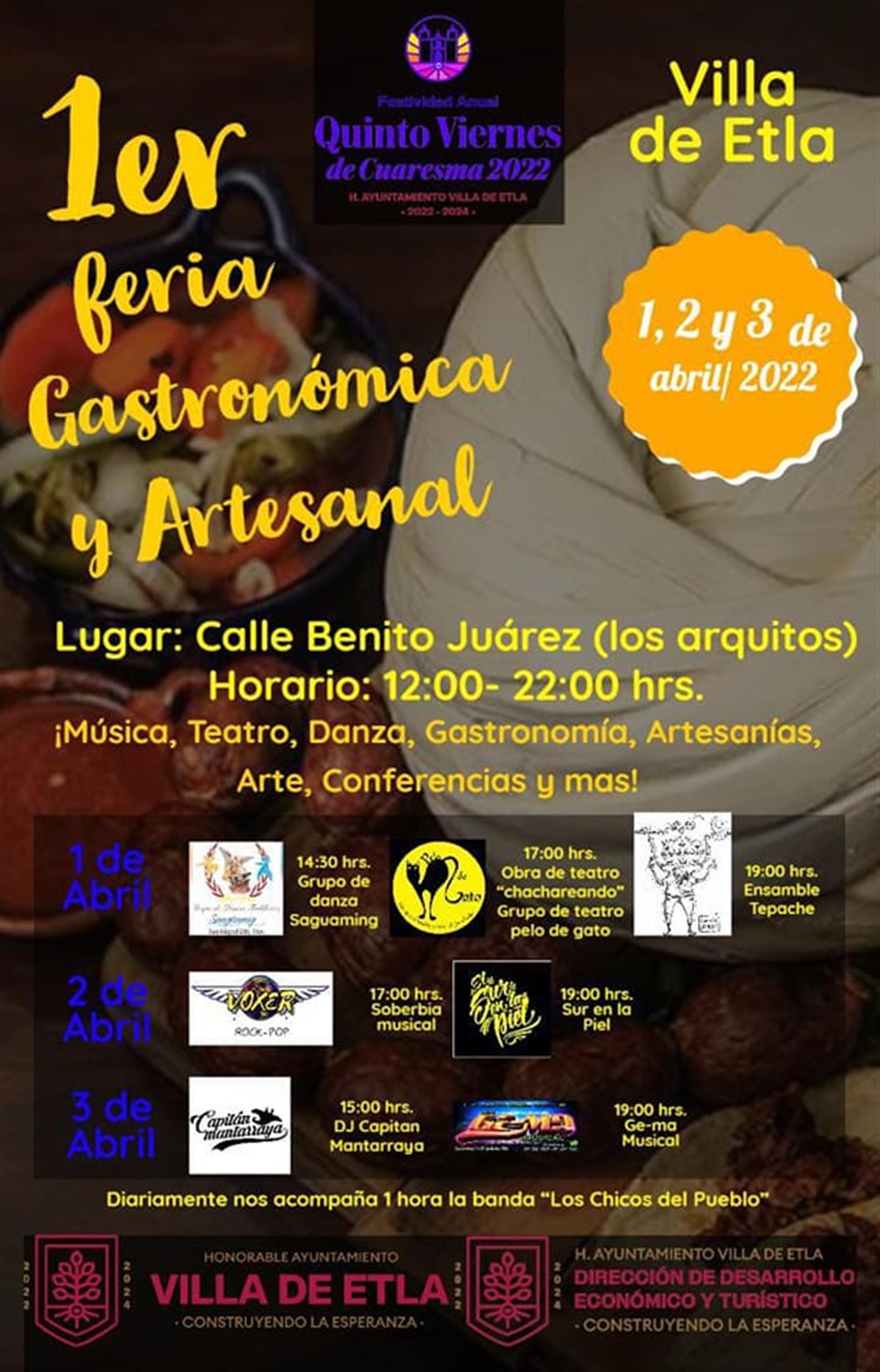 Invita el Ayuntamiento de la Villa de Etla  a Feria Gastronómica y Artesanal 