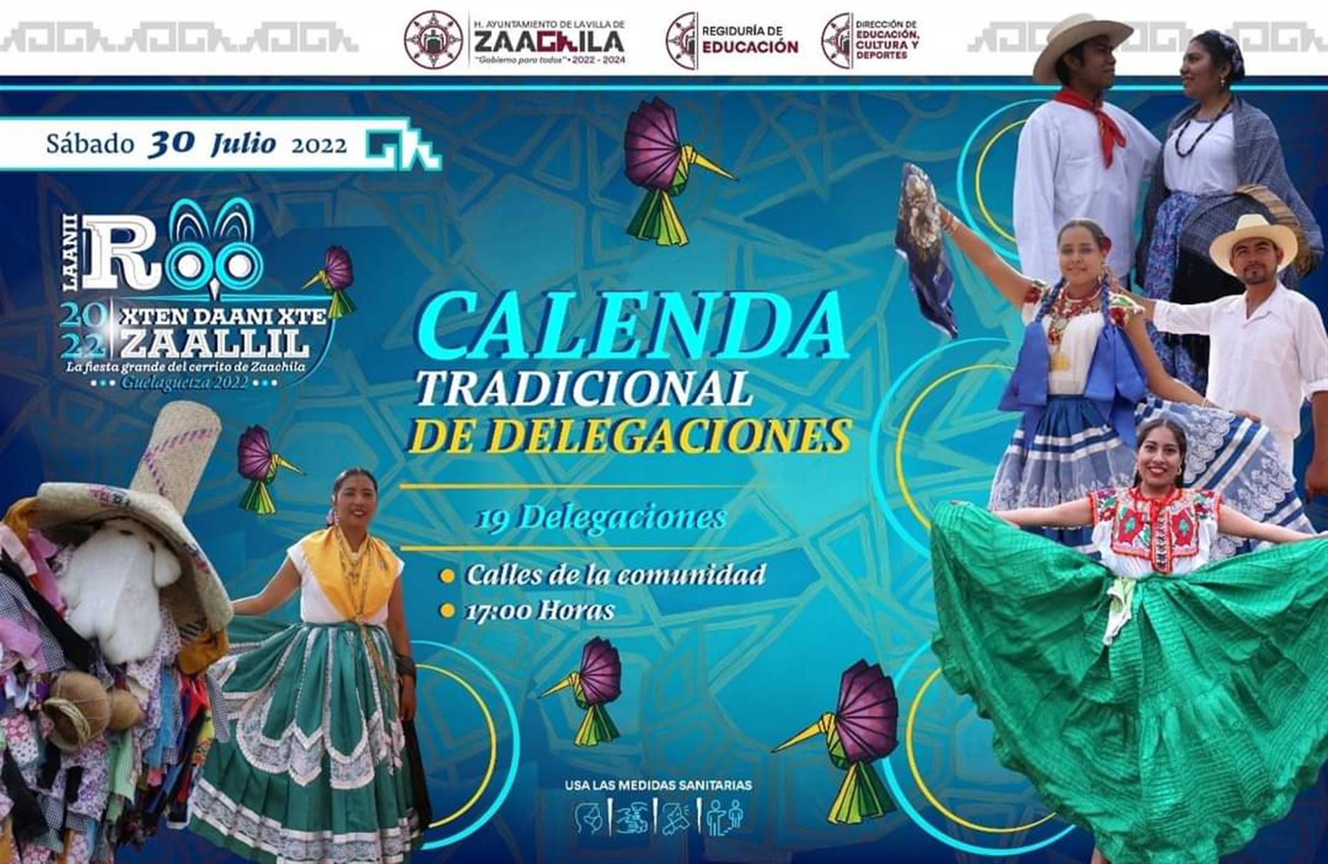  “Calenda Tradicional de Delegaciones” el próximo sábado 30 de julio en Zaachila