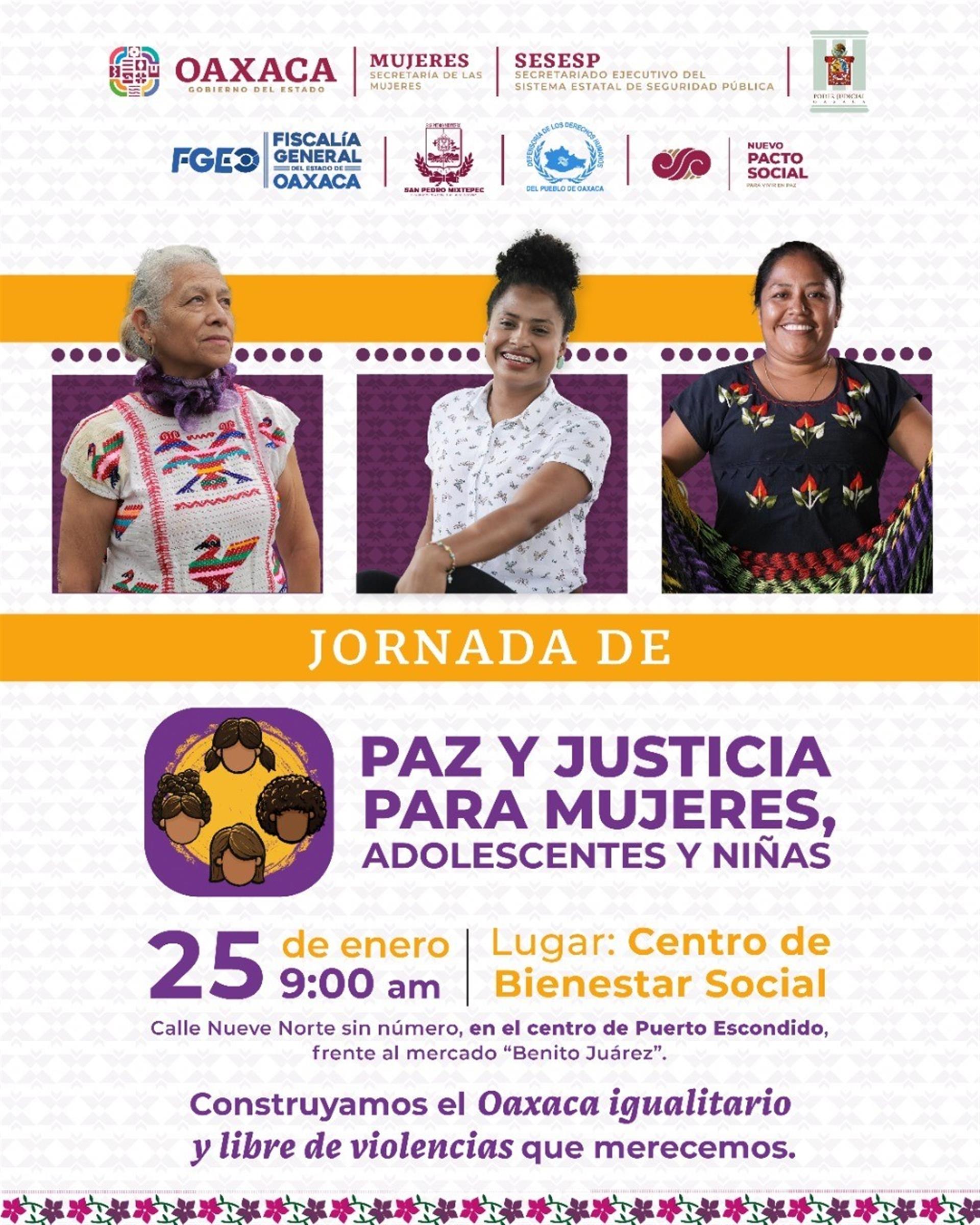 Llegará a la Costa “Jornada de Paz y Justicia para Mujeres Adolescentes y Niñas”