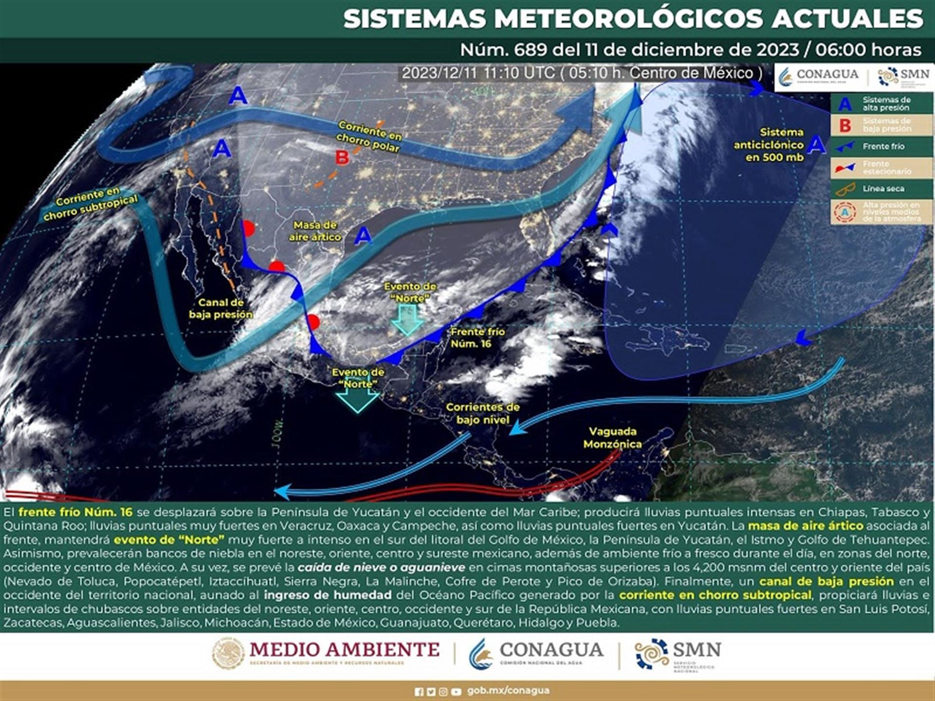 Continuarán bajas temperaturas y lluvias en Oaxaca