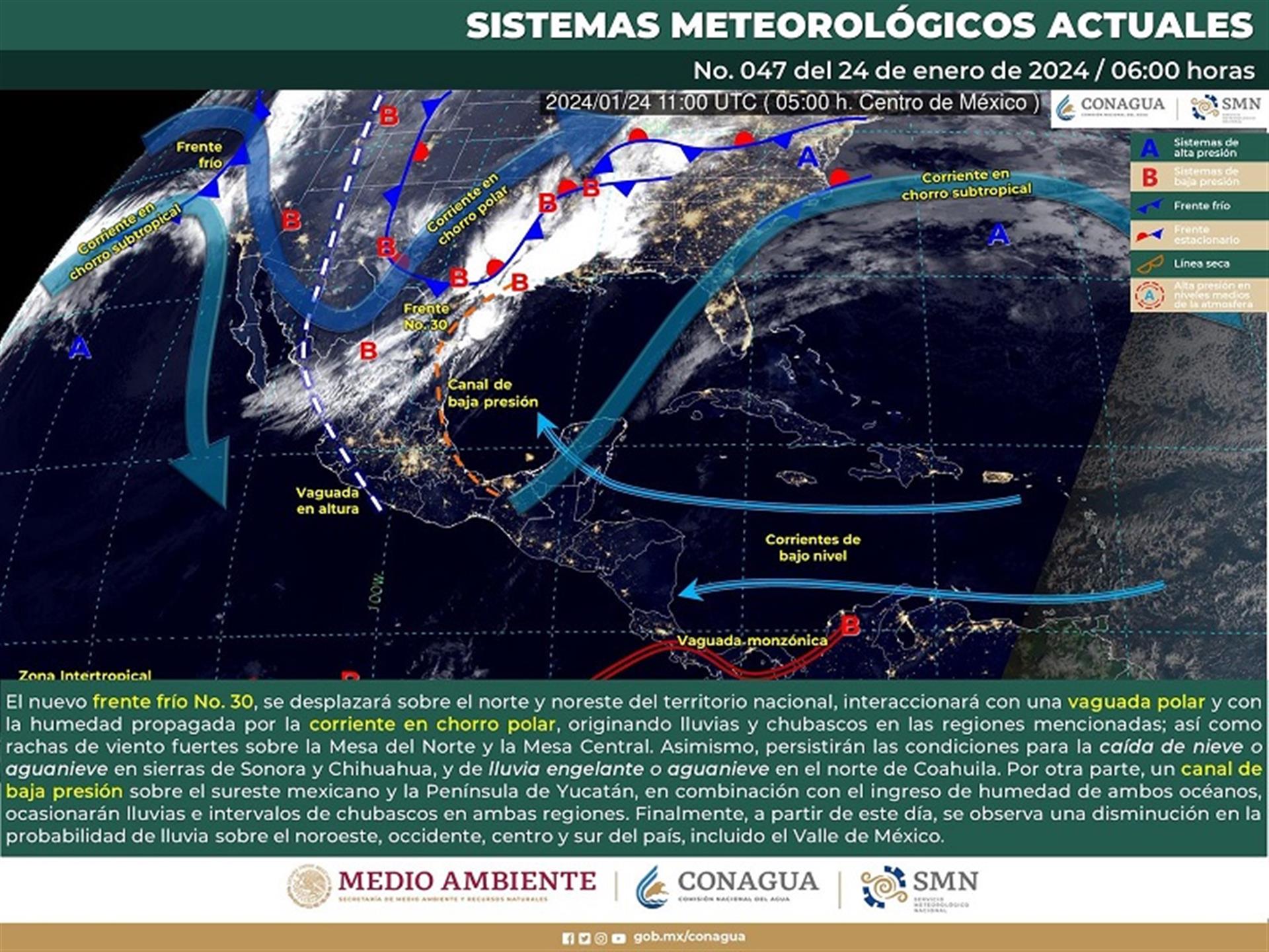 Pronostican baja probabilidad de lluvias y ambiente fresco para este miércoles   