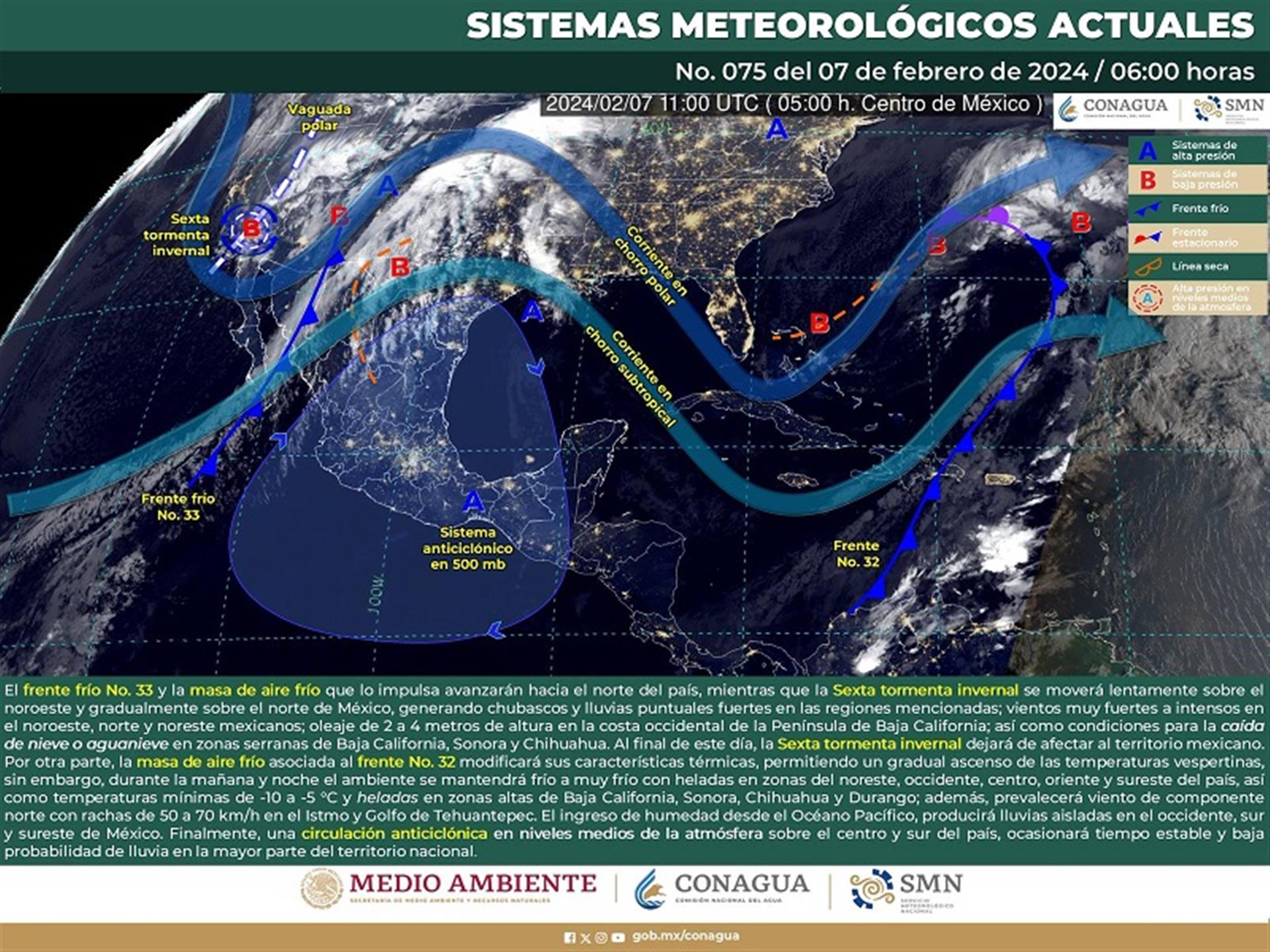 Se prevén temperaturas frías, lluvias escasas y ligero evento norte para este miércoles