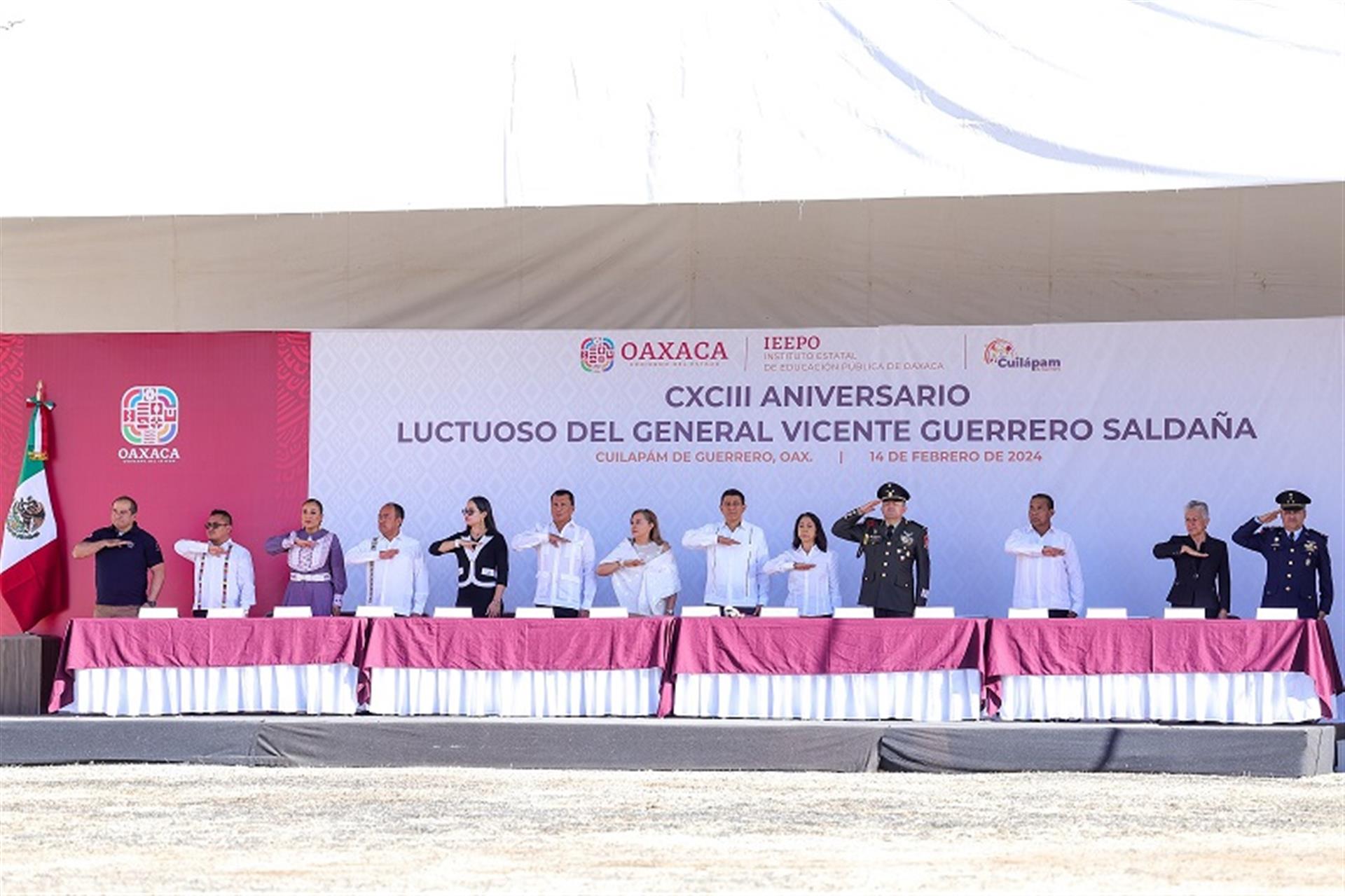 Conmemoran gobiernos de Oaxaca y Guerrero CXCIII aniversario luctuoso de Vicente Guerrero