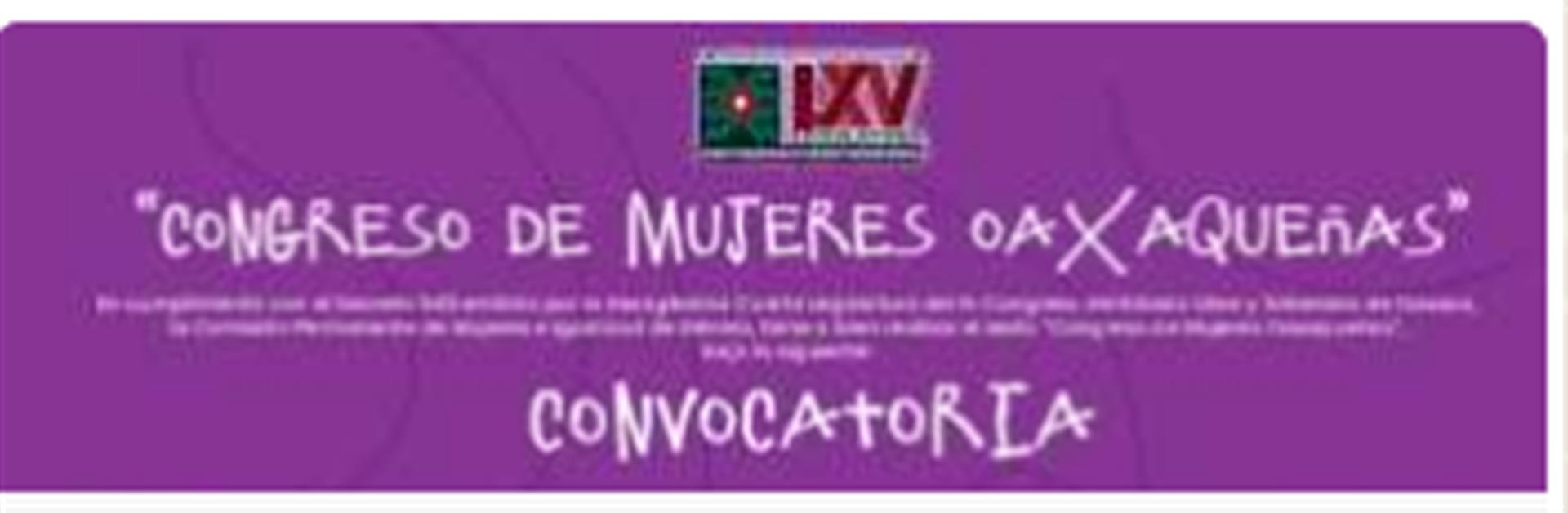 Realizará Poder Legislativo el sexto “Congreso de mujeres oaxaqueñas” 