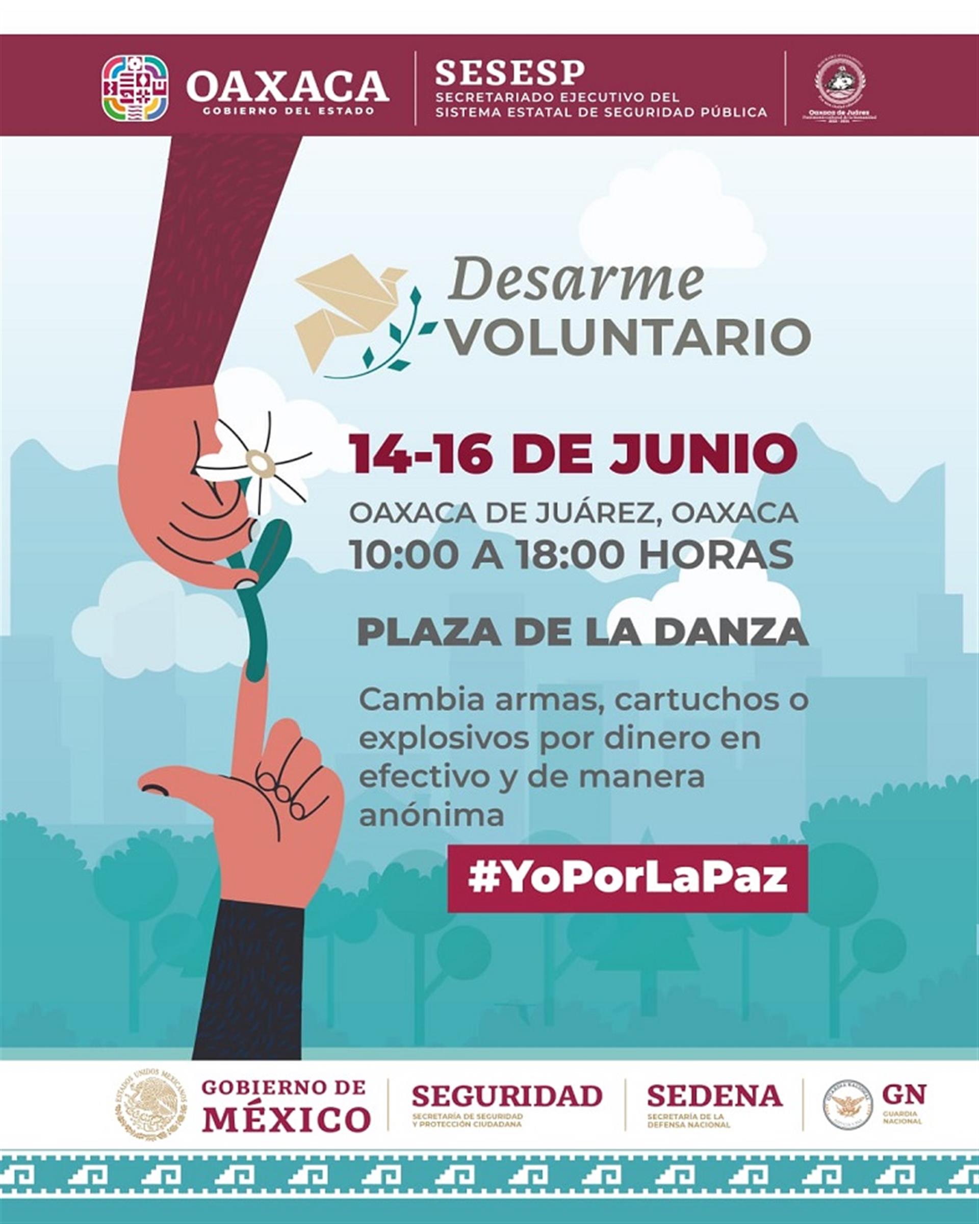 Anuncian Feria de Paz y Desarme Voluntario 2024