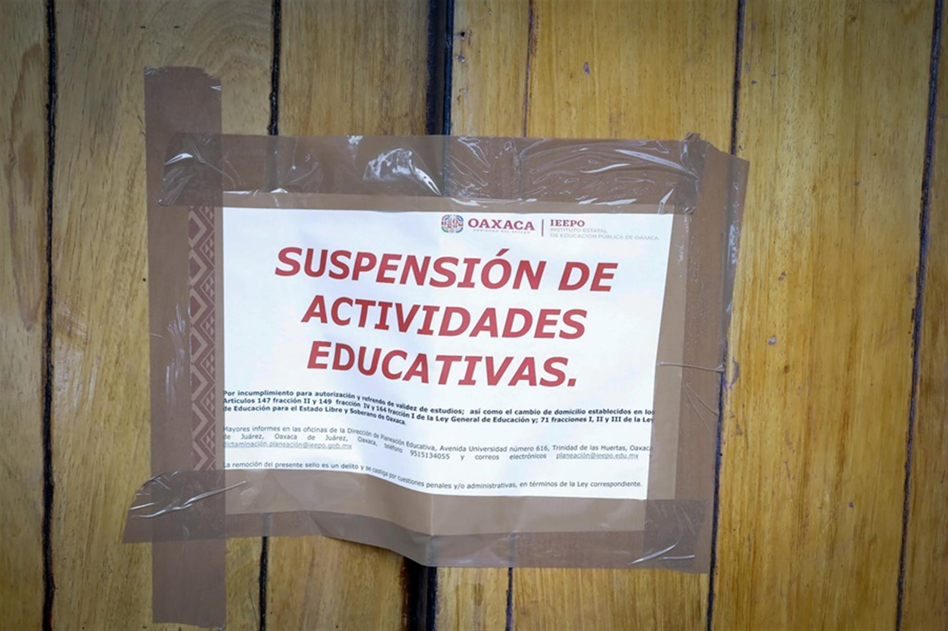 Realiza IEEPO suspensión del Colegio Francoise Dolto; brinda apoyo a madres y padres de familia