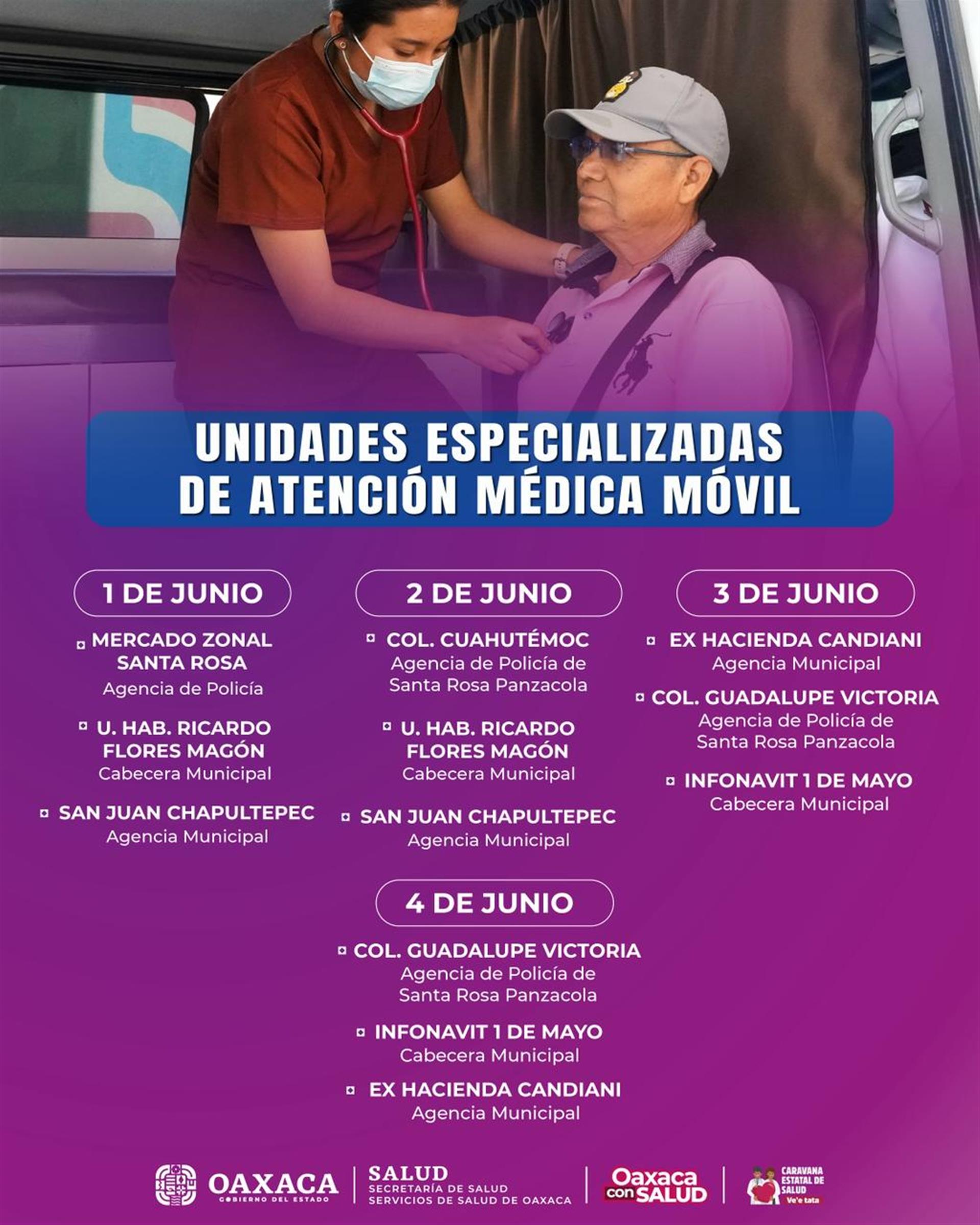 LA CARAVANA ESTATAL DE SALUD VE’E TATA LLEGA A AGENCIAS DE LA CAPITAL OAXAQUEÑA 