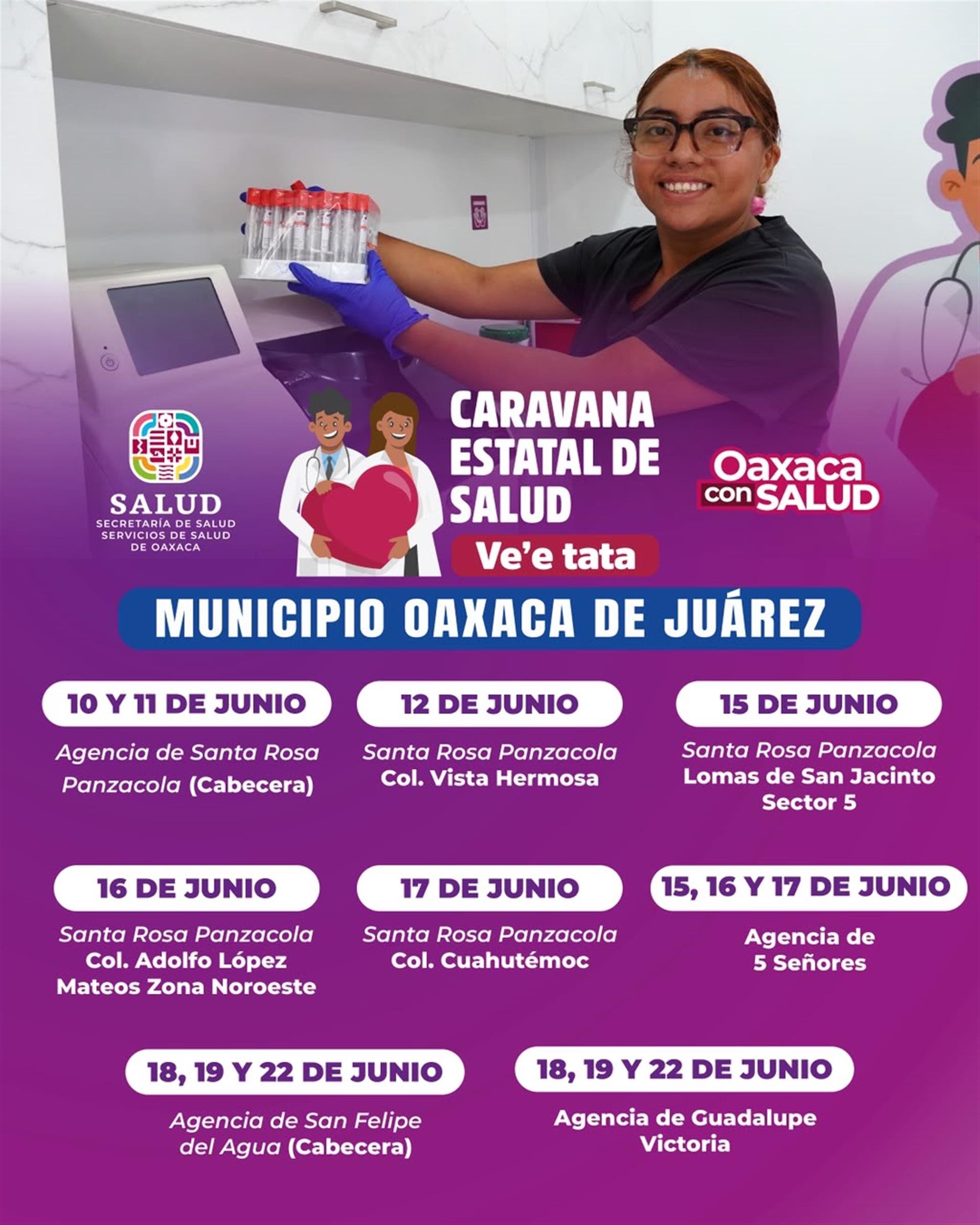 LA CARAVANA ESTATAL DE SALUD VE’E TATA CONTINÚA POR JUCHITÁN Y LA ZONA METROPOLITANA DE OAXACA ??